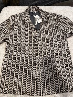 Jason Wu Black & Cream Zigzag Short-Sleeve Button Shirt